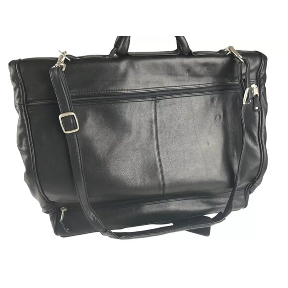 Canyon Outback Black Leather‎ Garment Carry-On Overnight Bag NEW - Picture 7 of 10